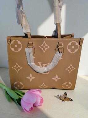 Mirror Quality Brown Designer Monogram Tote Bag - Brown